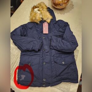 Winter Parka jacket Fur Hooded Coat Men’s Size Medium